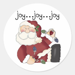 Sticker Rond T-shirts et cadeaux père Noël Joy