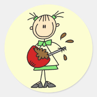 Sticker Rond T-shirts et cadeaux pour filles en mélange de batt