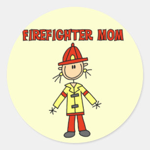 Sticker Rond T-shirts et cadeaux pour maman pompier