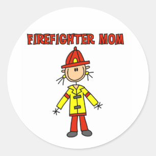 Sticker Rond T-shirts et cadeaux pour maman pompier