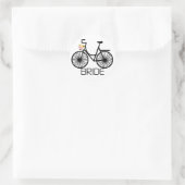 Sticker Rond T-shirts et cadeaux pour mariées à bicyclette (Sac)