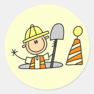 Sticker Rond T-shirts et cadeaux pour ouvrier du bâtiment dans