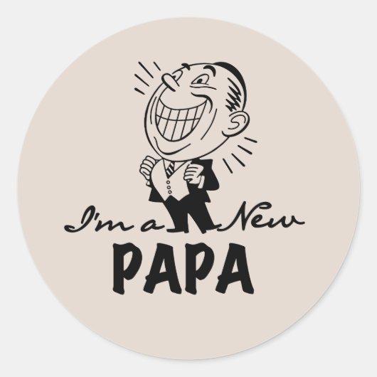 Sticker Rond T-shirts et cadeaux pour papa nouveau souriant (Devant)