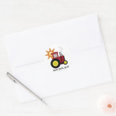 Sticker Rond T-shirts et cadeaux Red Farm Tractor (Enveloppe)