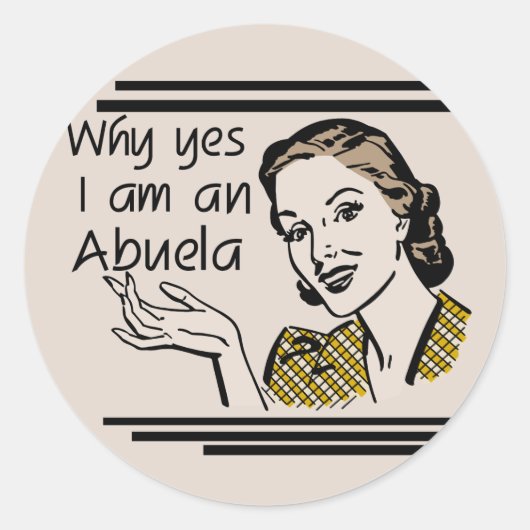 Sticker Rond T-shirts et cadeaux Retro Abuela (Devant)