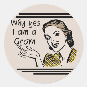 Sticker Rond T-shirts et cadeaux Retro Gram