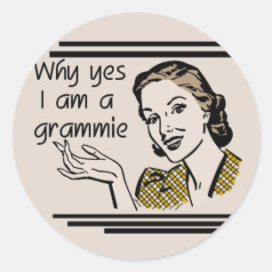 Sticker Rond T-shirts et cadeaux Retro Grammie