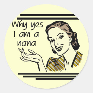 Sticker Rond T-shirts et cadeaux Retro Nana