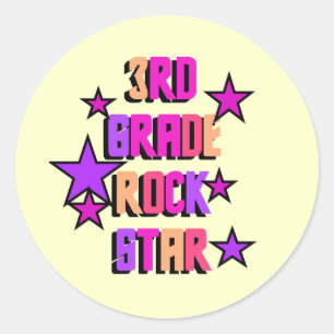 Sticker Rond T-shirts et cadeaux Rock Star de 3e année