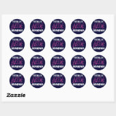 Sticker Rond T-shirts et cadeaux rose grand-mère absolument gén (Feuille)