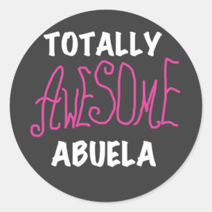 Sticker Rond T-shirts et cadeaux roses d'Abuela absolument géni