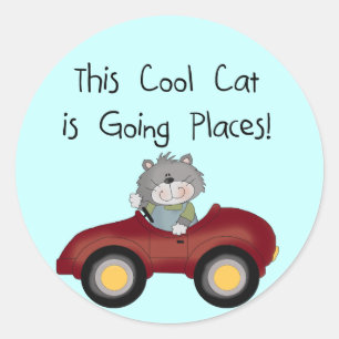 Sticker Rond T-shirts et cadeaux rouges allants de voiture