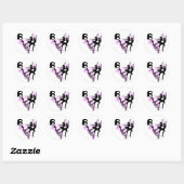 Sticker Rond T-shirts et cadeaux Silhouette Ballet (Feuille)