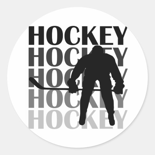 Sticker Rond T-shirts et cadeaux Silhouette de hockey (Devant)