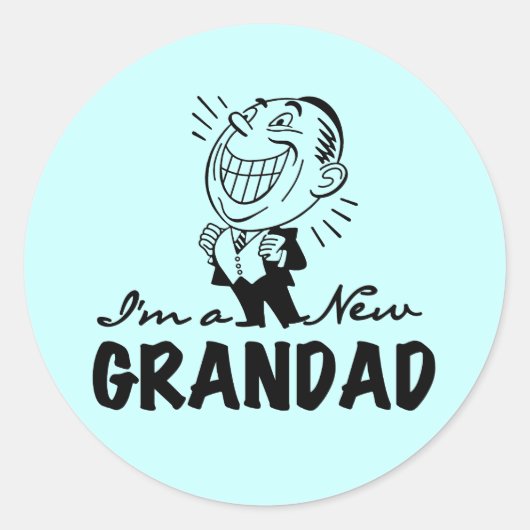 Sticker Rond T-shirts et cadeaux Smiling New Grand-père (Devant)