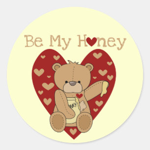 Sticker Rond T-shirts et cadeaux Valentine Be My Honey