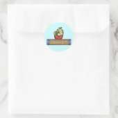 Sticker Rond T-shirts et cadeaux Worm Book (Sac)