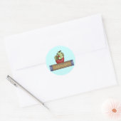 Sticker Rond T-shirts et cadeaux Worm Book (Enveloppe)