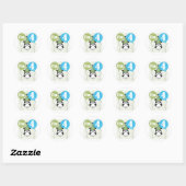Sticker Rond T-shirts et cadeaux Zebra 4e anniversaire (Feuille)