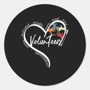 Sticker Rond T-shirts graphiques amusants pour bénévoles pour l