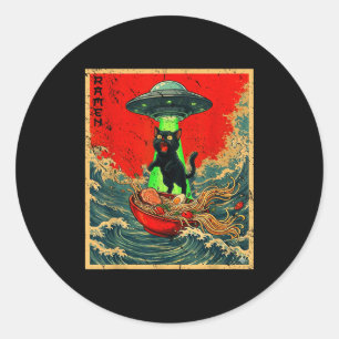 Sticker Rond T-shirts graphiques d'anime japonais Ufo Ramen Cha