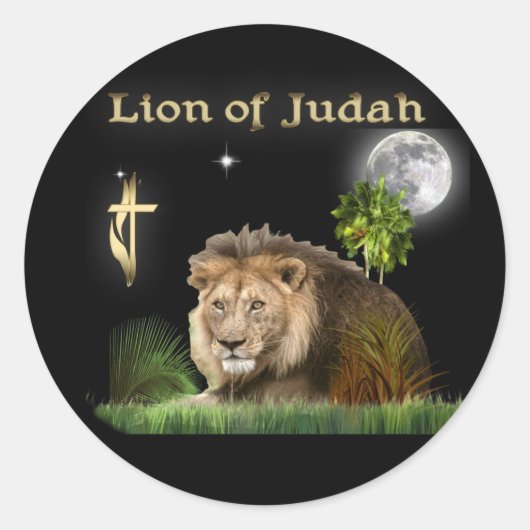 Sticker Rond T-shirts Lion de Juda et plus (Devant)