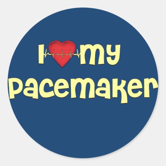 Sticker Rond T-shirts Pacemaker | Obtenir des cadeaux (Devant)