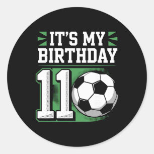 Sticker Rond T-shirts pour garçon d'anniversaire 11 Football C'