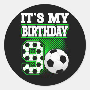 Sticker Rond T-shirts pour garçon d'anniversaire 9 Football C'e