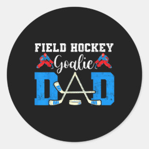 Sticker Rond T-shirts pour papa gardien de but de hockey sur ga