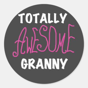 Sticker Rond T-shirts roses Granny et GIfts absolument géniaux