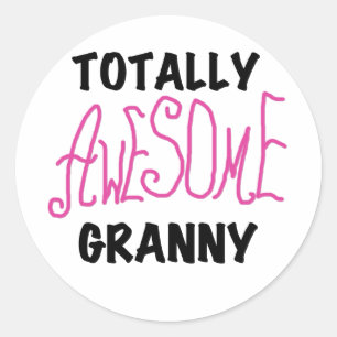 Sticker Rond T-shirts roses Granny et GIfts absolument géniaux