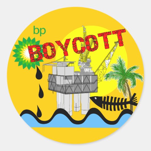 Sticker Rond T-shirts sur la marée noire (Devant)