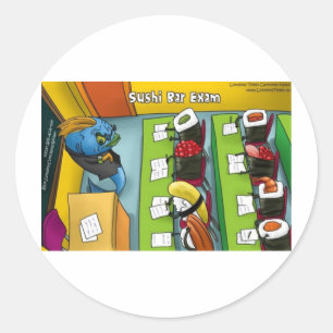 Sticker Rond T-shirts Tasses Cartes Cadeaux Sushi Bar Exam Etc