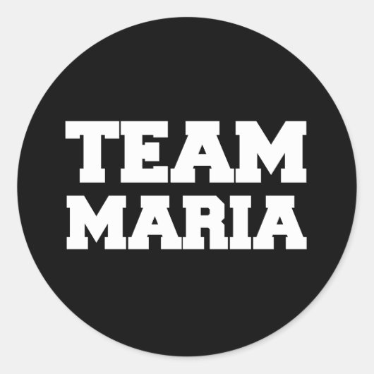 Sticker Rond T-shirts "Team Maria" (Devant)