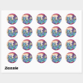 Sticker Rond Tabby Bleu (Feuille)