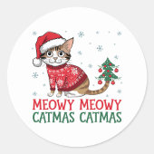Sticker Rond Tabby Cat