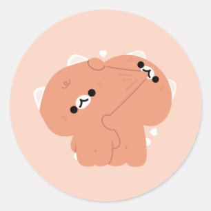 Sticker Rond Tabby Cat Couple