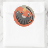 Sticker Rond Tabby Chat à fils (Sac)