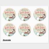 Sticker Rond Tabby chic cerises tablier de la cuisine de (Feuille)