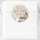 Sticker Rond Tabby chic cerises tablier de la cuisine de (Sac)