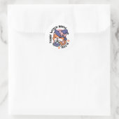 Sticker Rond Tabby Witch Brew – Joli Design de Chat d'Halloween (Sac)