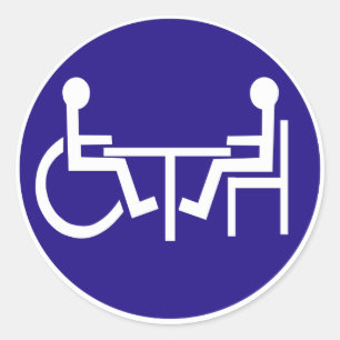 STICKER ROND TABLE AMIE PARAPLEGIA DÉSACTIVÉE