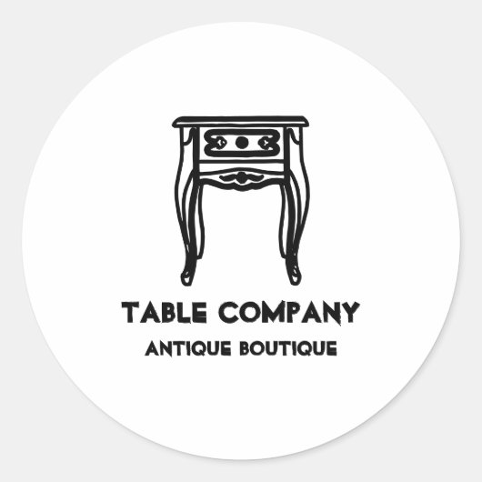 Sticker Rond Table Ancienne Vintage (Devant)