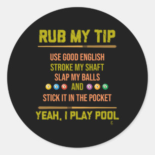 Sticker Rond Table de billard Joueur sportif Billard Cadeau
