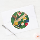 Sticker Rond Table de billard Lifelike avec boules et craie (Enveloppe)