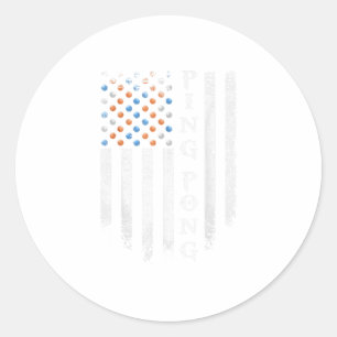 Sticker Rond Table de ping-pong américaine vintage