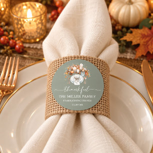 Sticker Rond Table de Thanksgiving reconnaissant décor sage ver