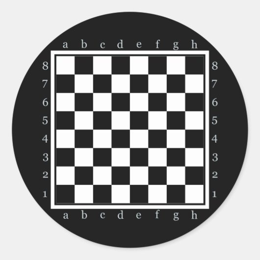 Sticker Rond table d'échecs classique, échecs ou laissez-la (Devant)