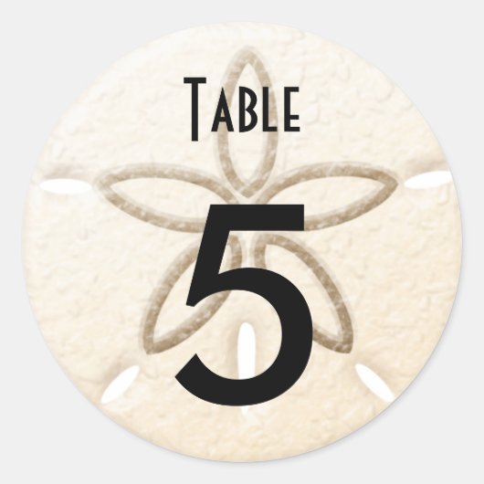 Sticker Rond Table Numéro Bouteille de vin Plage Mariage Étique (Devant)